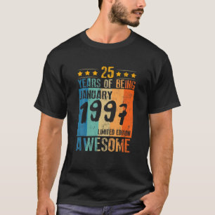 Geboren op 25 januari 1997 25 jaar t-shirt