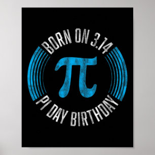 Geboren op 3.14 pi dag 14 maart verjaardag poster