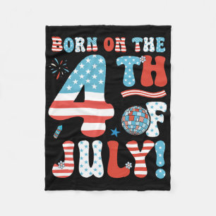 Geboren op 4 juli 4 juli Verjaardag Pa Fleece Deken