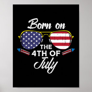 Geboren Op 4 Juli Sungles Vierde Verjaardag Pa Poster