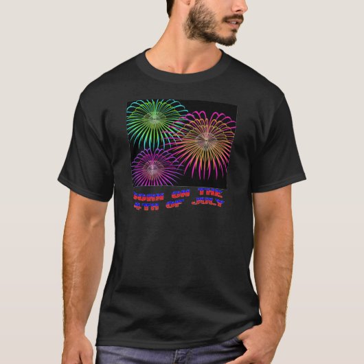 Geboren op 4 juli t-shirt (Voorkant)