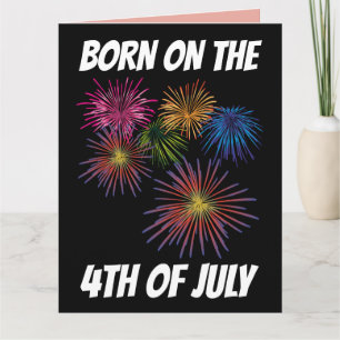 GEBOREN OP 4 JULI VERJAARDAG WENSKAART KAART