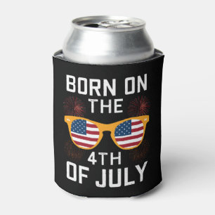 Geboren op 4 juli verjaardag zonnebril USA Blikjeskoeler