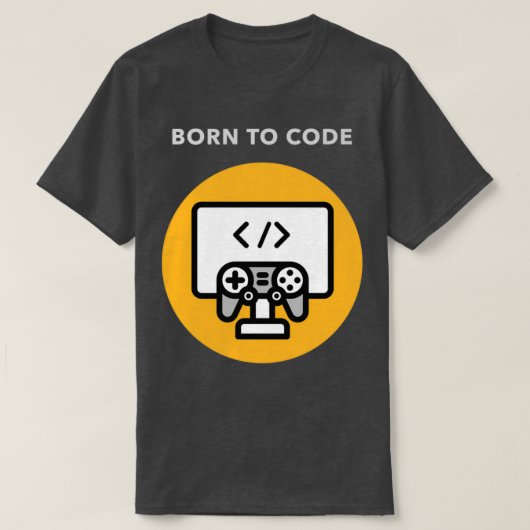 geboren op code 4 t-shirt (Design voorkant)