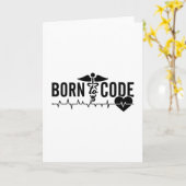 Geboren op Code Medical Coder Programmer ICD Coder Kaart (Gele Bloem)
