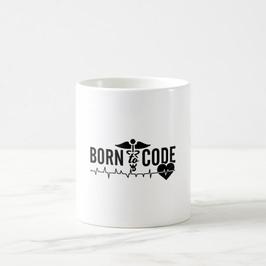 Geboren op Code Medical Coder Programmer ICD Coder Koffiemok (Center)