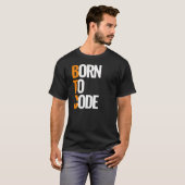 Geboren op Code - PHP Programmer Coder T-shirt (Voorkant volledig)