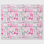 Geboren op Dance Pink/Black ID277 Cadeaupapier (Vlak)