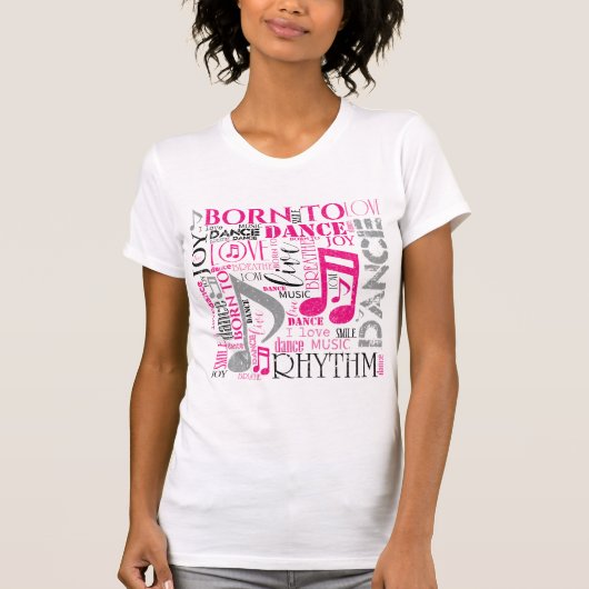 Geboren op Dance Pink/Black ID277 T-shirt (Voorkant)