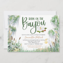 Geboren op de Bayou Baby shower Invitation
