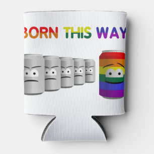 Geboren op deze manier LGBT Rainbow Stripe Blikjeskoeler