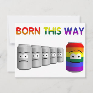 Geboren op deze manier LGBT Rainbow Stripe Feestdagenkaart