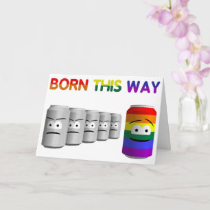 Geboren op deze manier LGBT Rainbow Stripe Kaart