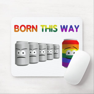 Geboren op deze manier LGBT Rainbow Stripe Muismat