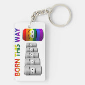 Geboren op deze manier LGBT Rainbow Stripe Sleutelhanger (achterkant)