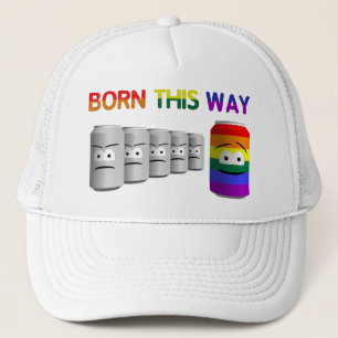 Geboren op deze manier LGBT Rainbow Stripe Trucker Pet