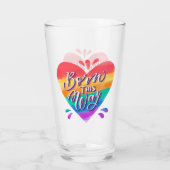 Geboren op deze manier Rainbow Heart Glas (Achterkant)