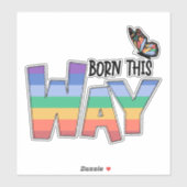 Geboren op deze manier regenboog sticker (Vel)