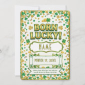 Geboren op een Lucky St. Patrick's Day Verjaardags Kaart (Voorkant)