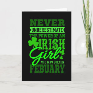 GEBOREN OP FEBRUARI Birthday Irish Girl Women Mam Kaart