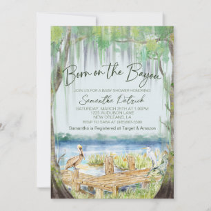 Geboren op het Bayou Swamp Baby shower Invitation Kaart