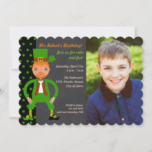 Geboren op Irish Birthday Party Photo Invitation Kaart