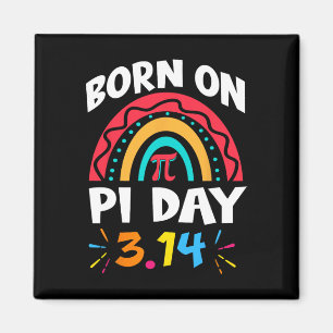 Geboren op pi dag verjaardag 2025 regenboog pi dag magneet