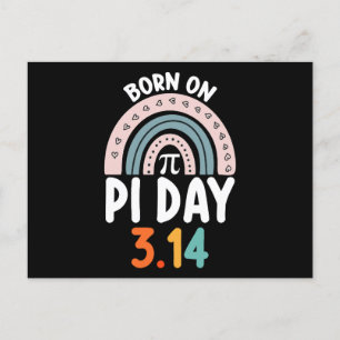 Geboren op Pi-dag Verjaardag Wiskunde Grappig Briefkaart