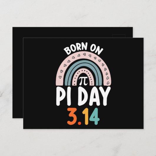 Geboren op Pi Day Verjaardag Wiskunde Funny Briefkaart (Voorkant / Achterkant)