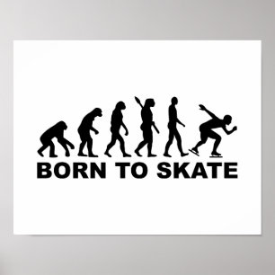 Geboren op schaats evolutiesnelheid schaatsen poster
