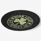 Geboren op St. Patrick's Day Iers Verjaardag Papieren Bordje (Gekanteld)