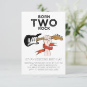 Geboren op Two Rock Second Birthday Party Invitati Kaart (Staand voorkant)