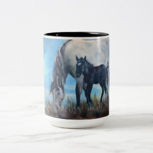"Geboren op zonsopgang" Mok van wilde paardenkoffi