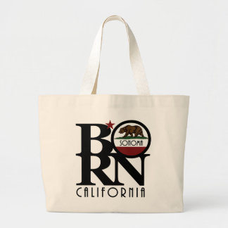 Geboren Sonoma Californië Grote Tote Bag