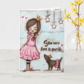 Geboren te fonkelen - de Kaart van de Verjaardag (Gele Bloem)