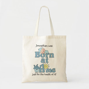 Geboren thuis-slapende baby jongen tote bag