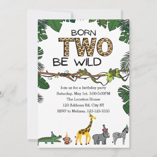 geboren TWO Wild Birthday Kaart