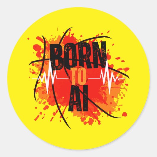 Geboren uit AI Ronde Sticker (Voorkant)