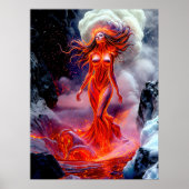"Geboren uit het Inferno" - Vulkanisch vrouwenport Poster (Voorkant)