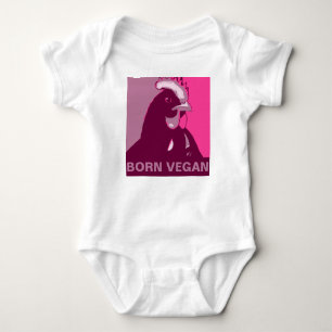 Geboren Vegan Roze Pop Art Kip Baby Jumper Romper