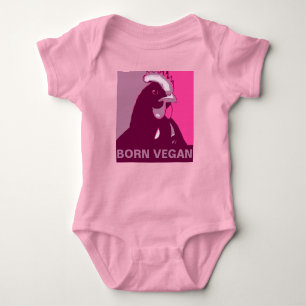 Geboren Vegan Roze Pop Art Kip Baby Jumper Romper