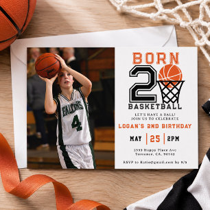 Geboren voor Basketbal Sportieve 2e Verjaardag J Kaart