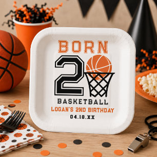 Geboren voor Basketbal Sportieve Jongen 2e Verja Papieren Bordje