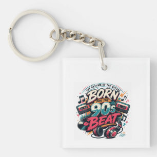 Geboren Voor De 90s Beat T-shirt Sleutelhanger
