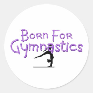 GEBOREN VOOR Turnen Ronde Sticker