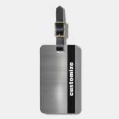 geborsteld aluminium bagagelabel (Voorkant verticaal)