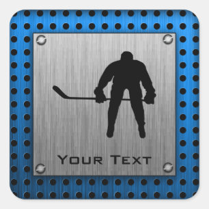 Geborsteld aluminium look Hockey Vierkante Sticker