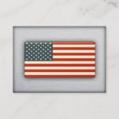 Geborsteld Aluminium met American Flag Profile Car Visitekaartje (Achterkant)