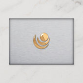 Geborsteld aluminium met gouden accentprofielkaart visitekaartje (Achterkant)