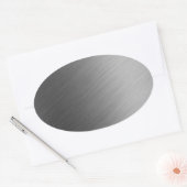 geborsteld aluminium metalen blik ovale sticker (Envelop)